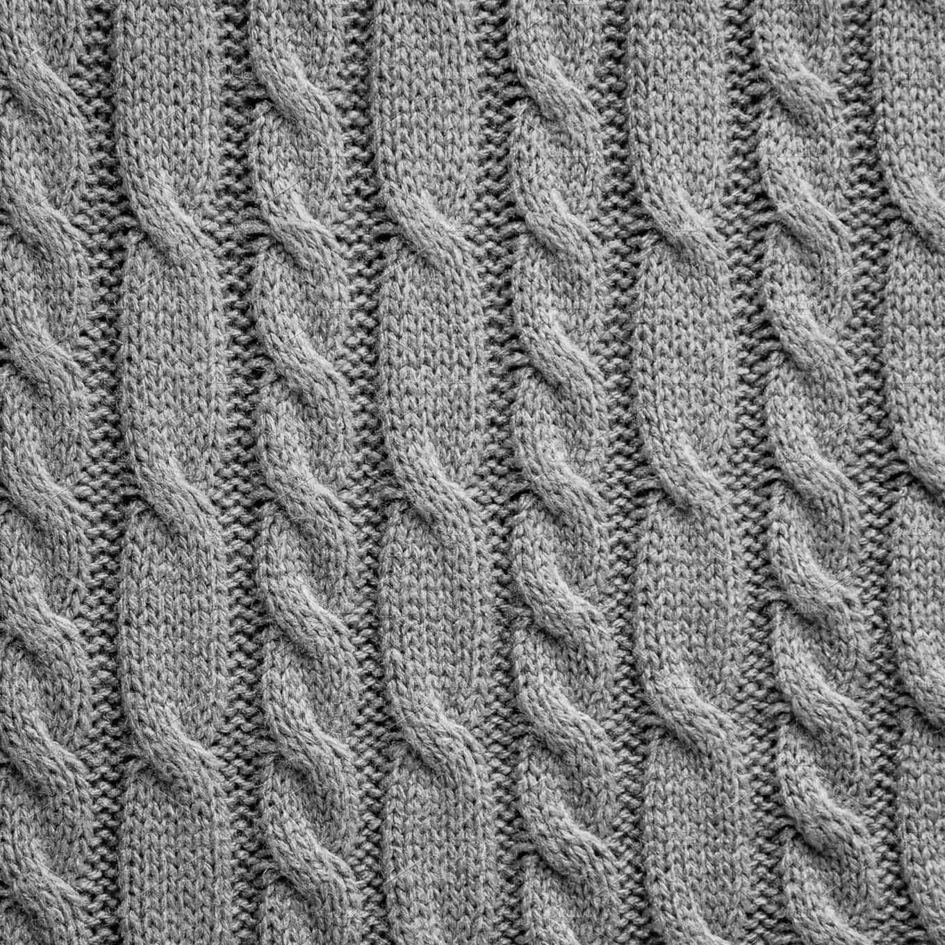 Gray Knitted Cable Pattern Texture Wallpaper