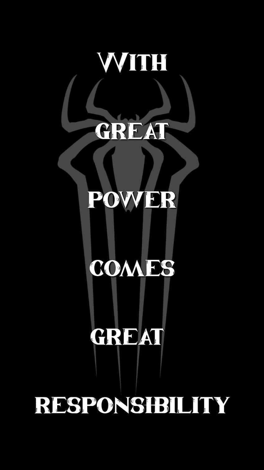 Great Power Great Responsibility Spider Silhouette Wallpaper