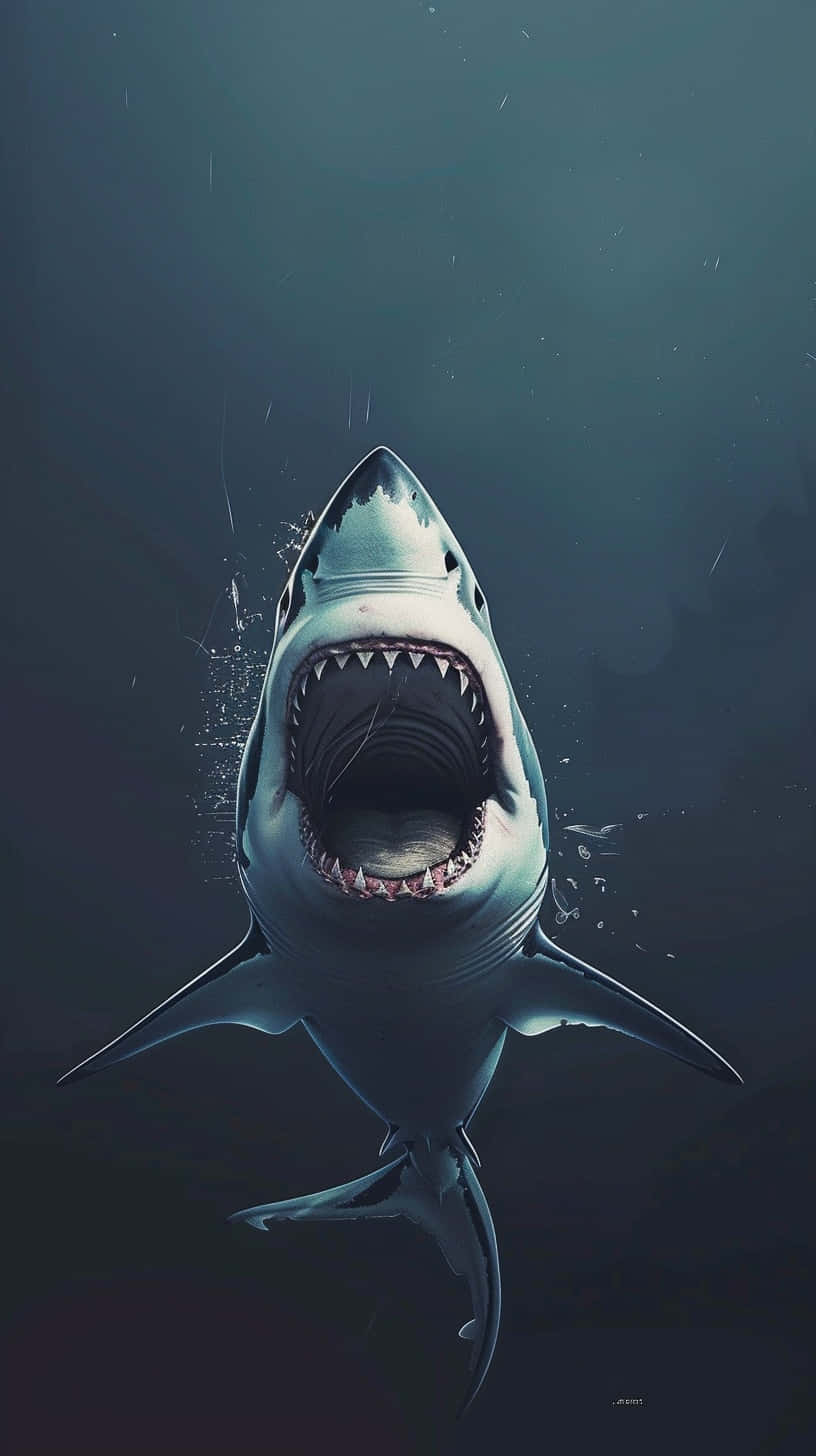 Great_ White_ Shark_ Advancing Wallpaper