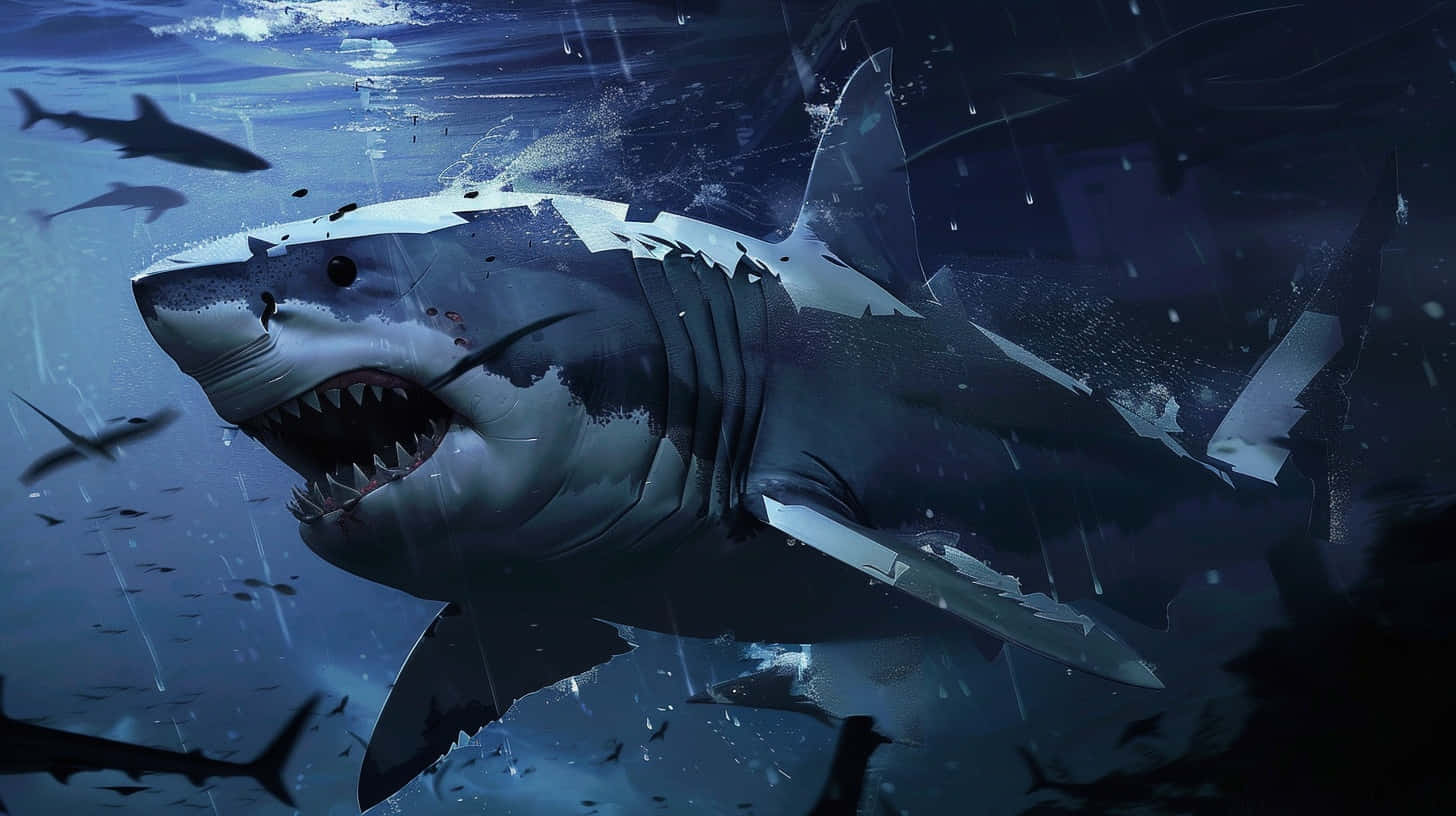 Great_ White_ Shark_ Artwork Wallpaper