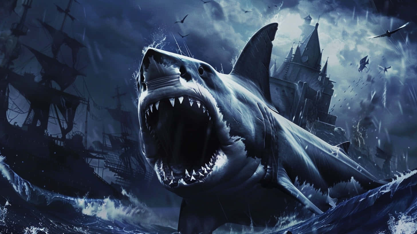 Great_ White_ Shark_ Fantasy_ Artwork Wallpaper