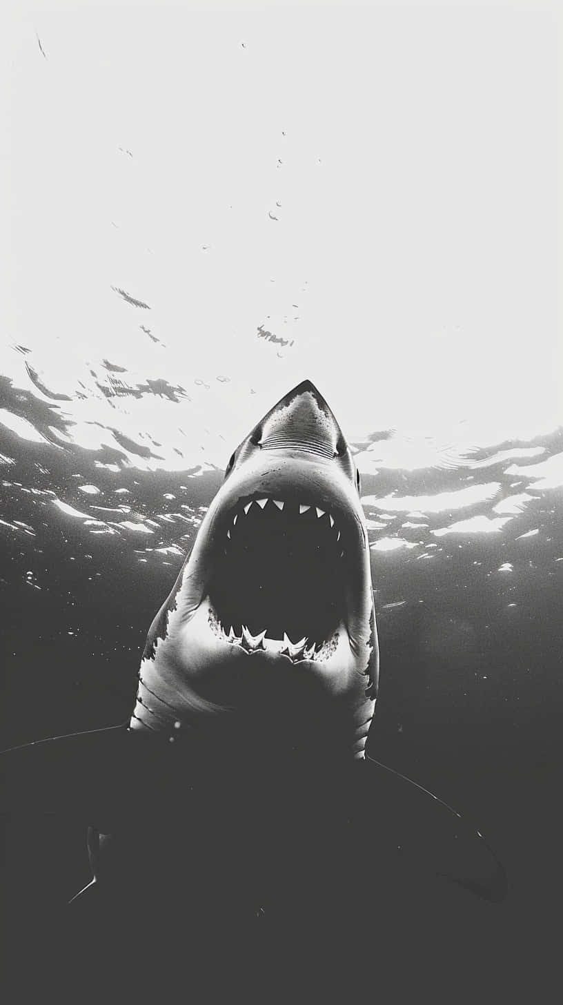 Great_ White_ Shark_ Underwater_ Approach Wallpaper