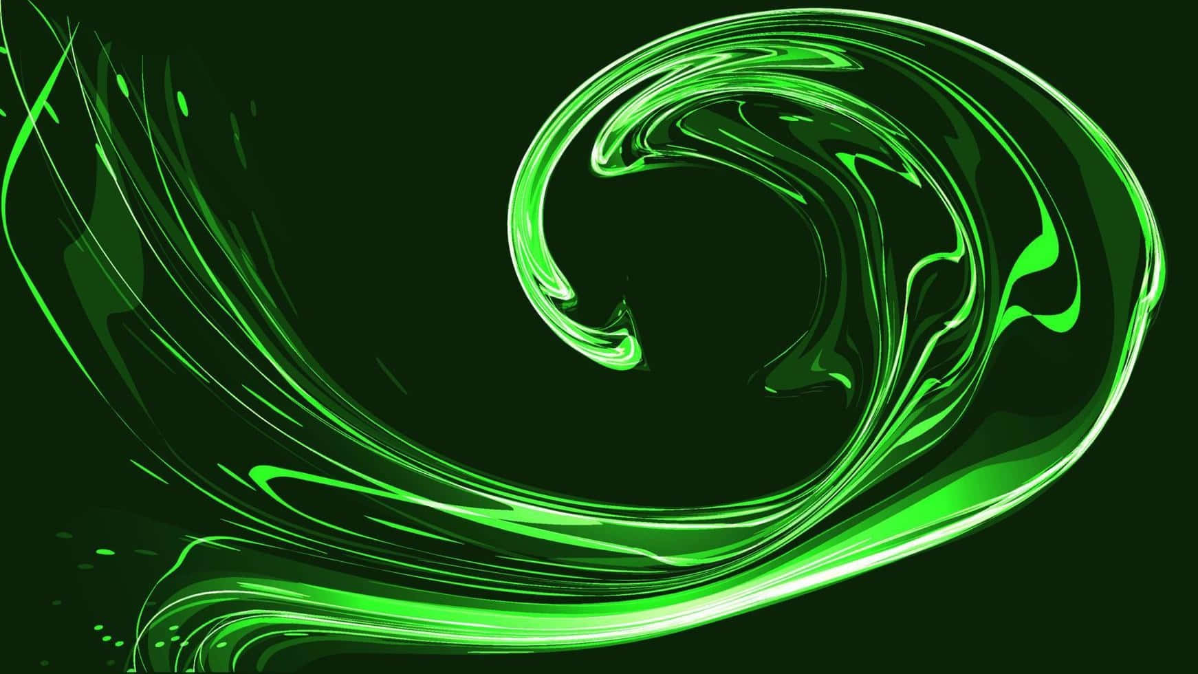 Green Abstract Energy Swirl Wallpaper