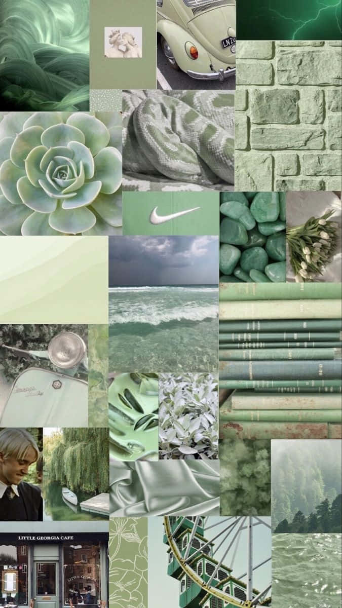 Green Aesthetic Collage Wallpaper Wallpaper