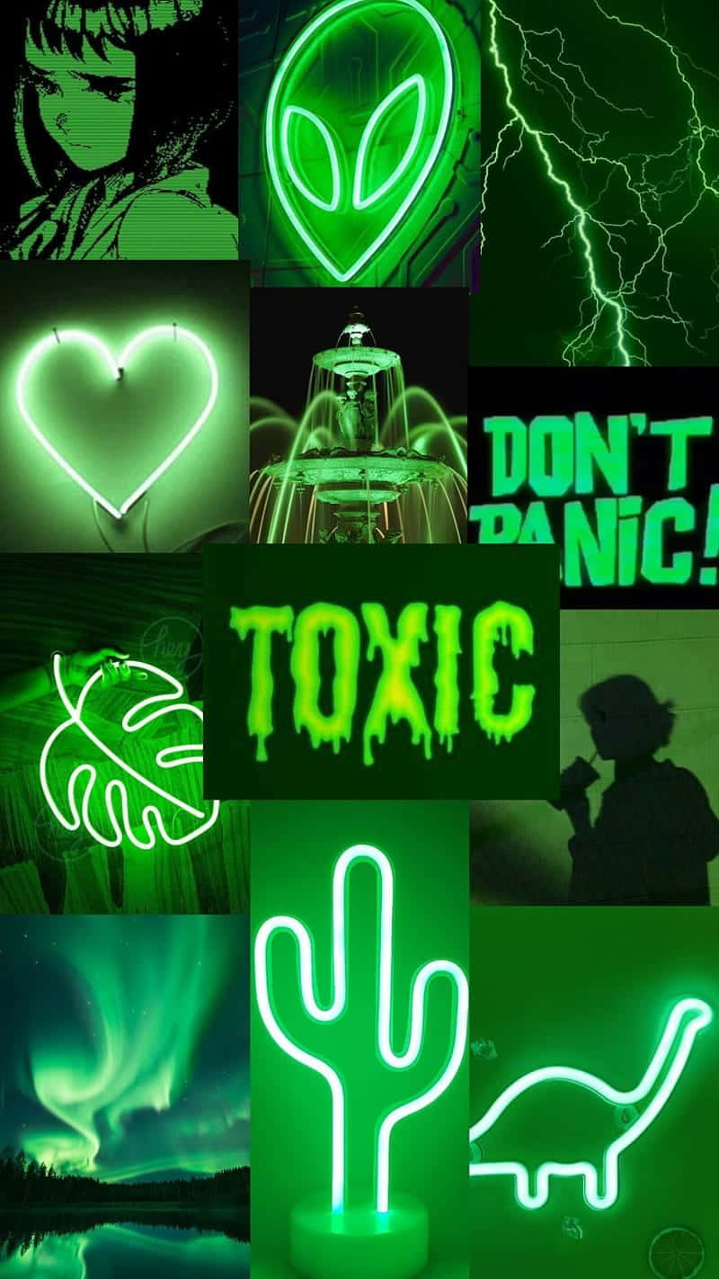 Green Aesthetic Collage Wallpaper Wallpaper