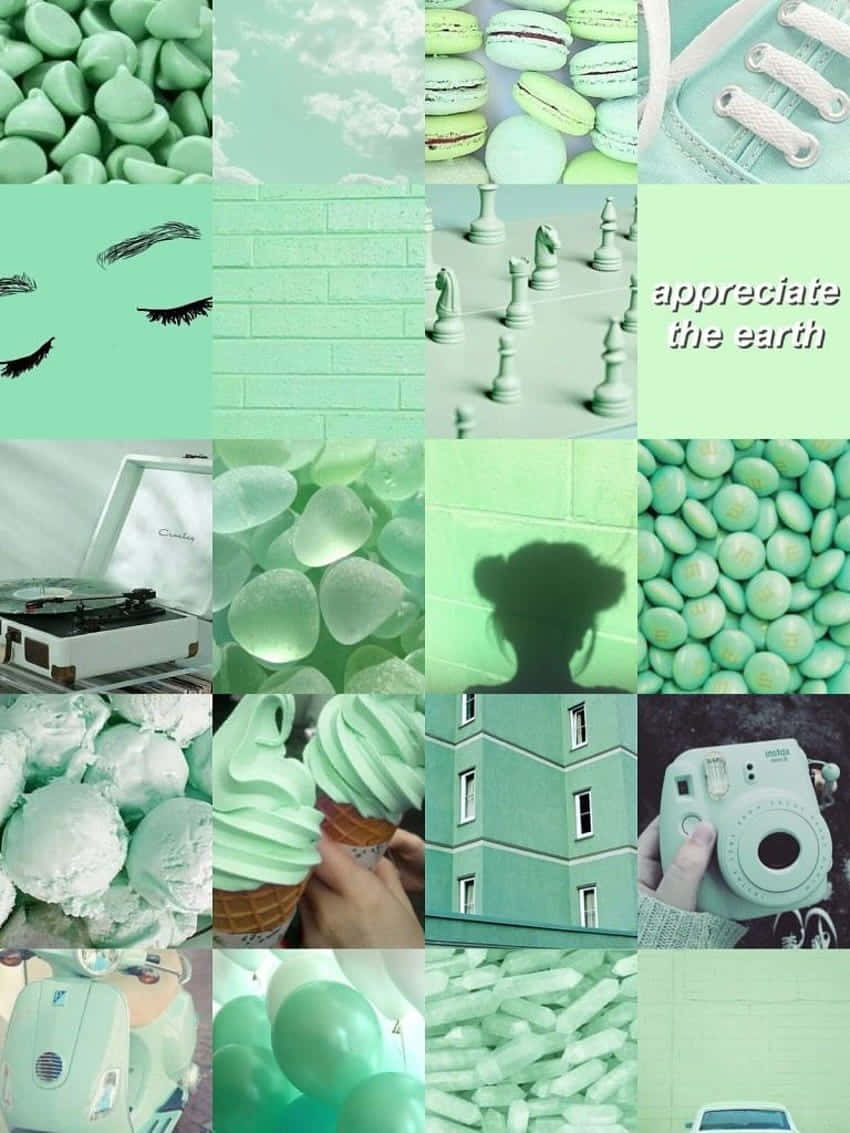 Green Aesthetic Collage Wallpaper