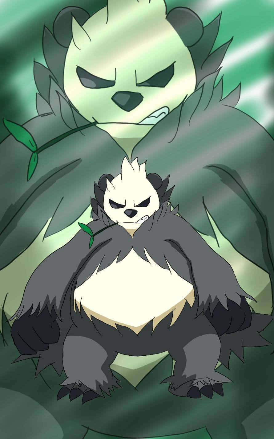 Green Aesthetic Pangoro Portrait Wallpaper