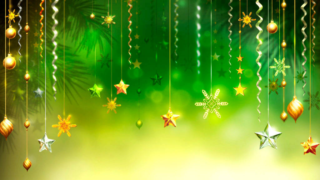 Green Banner Merry Christmas Wallpaper