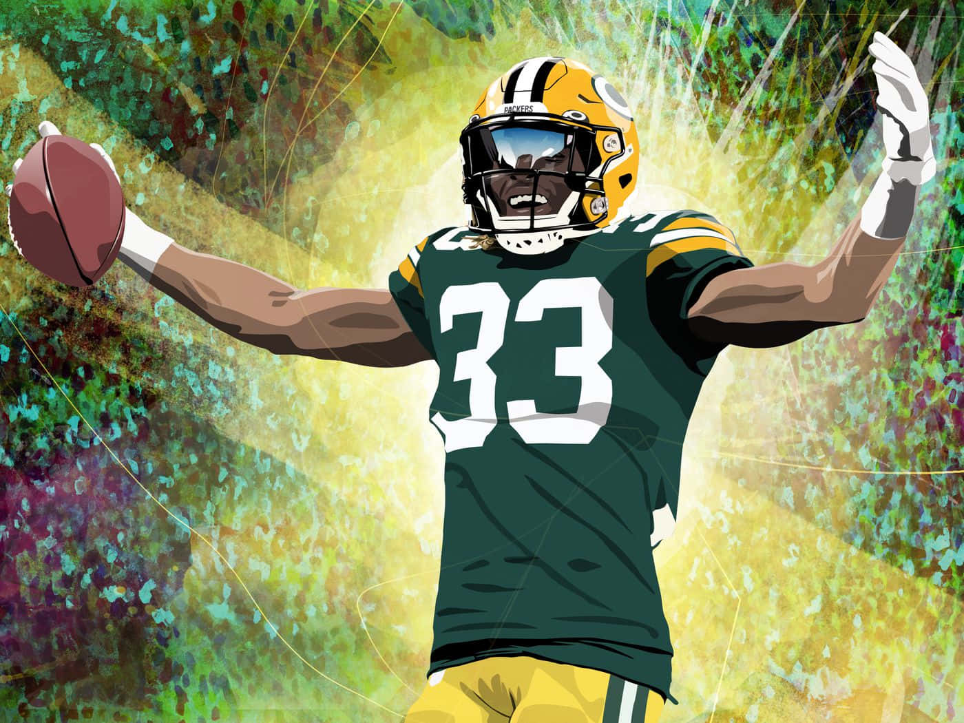 Green Bay Packers Running Back Aaron Jones Wallpaper