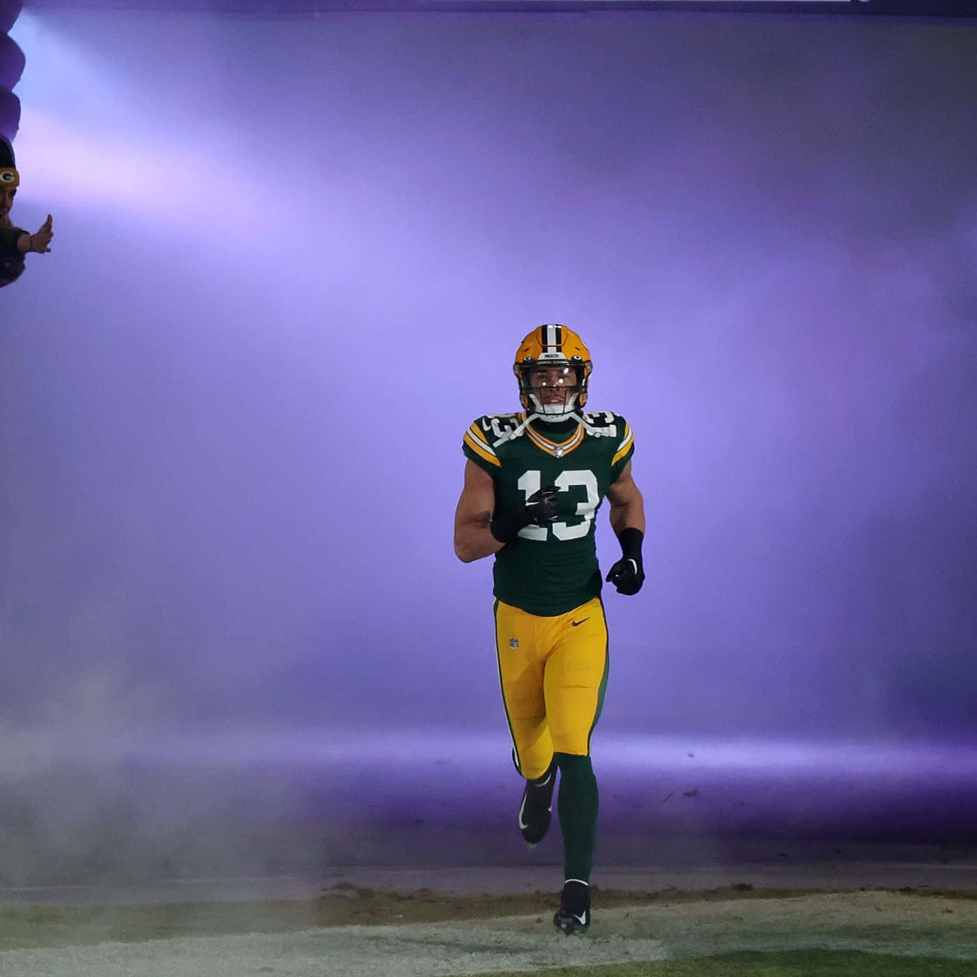 Green Bay Player Entrance Smoke Background Wallpaper