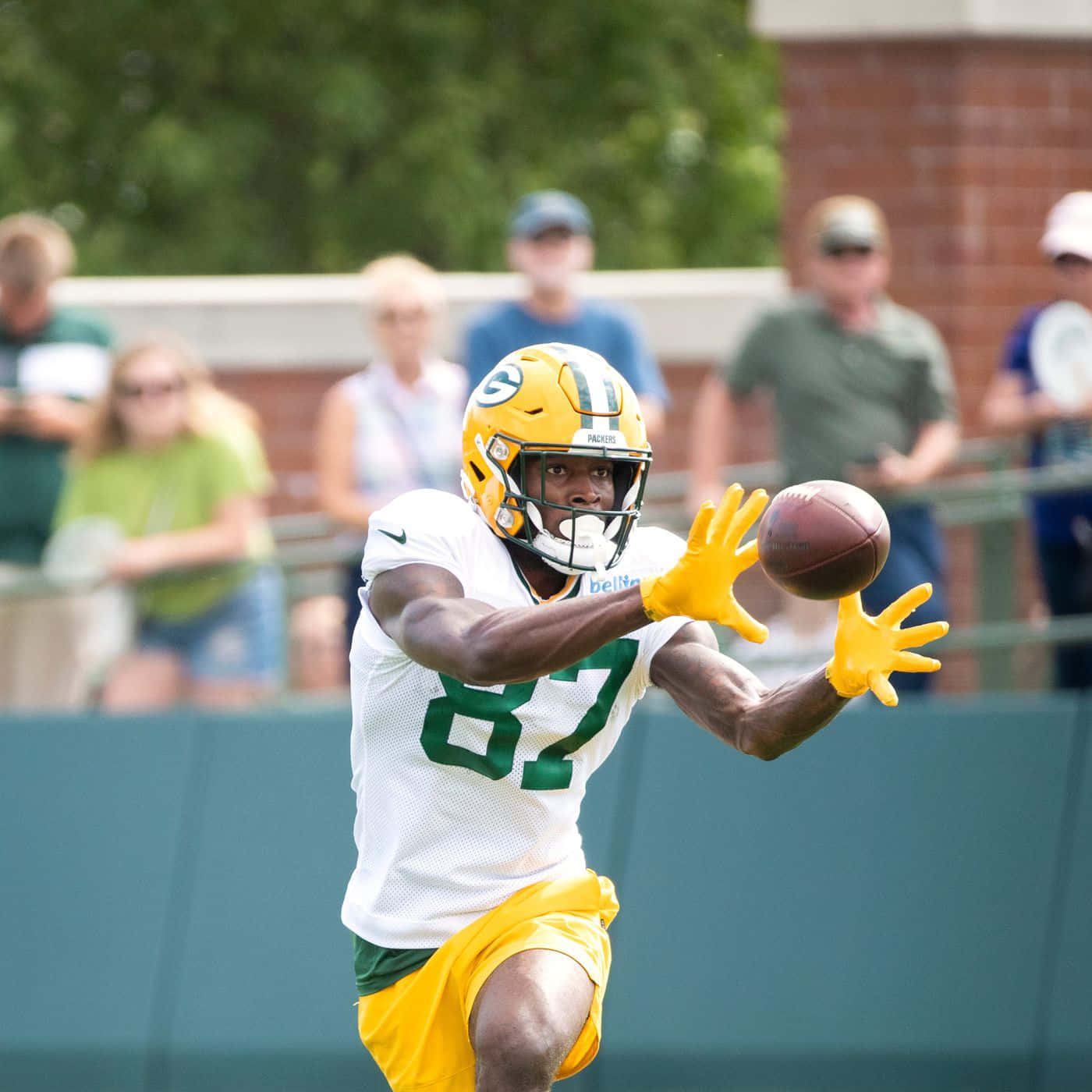 Green Bay Receiver Catch Practice Wallpaper