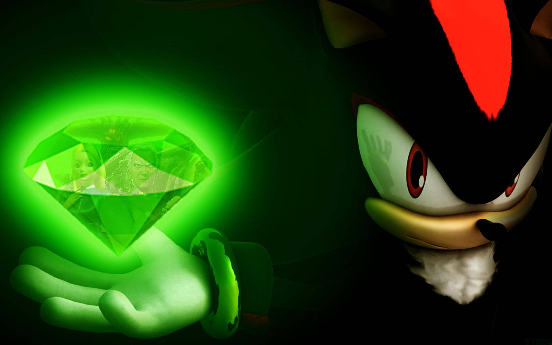 Green Chaos Emerald Shadow The Hedgehog Pfp Wallpaper