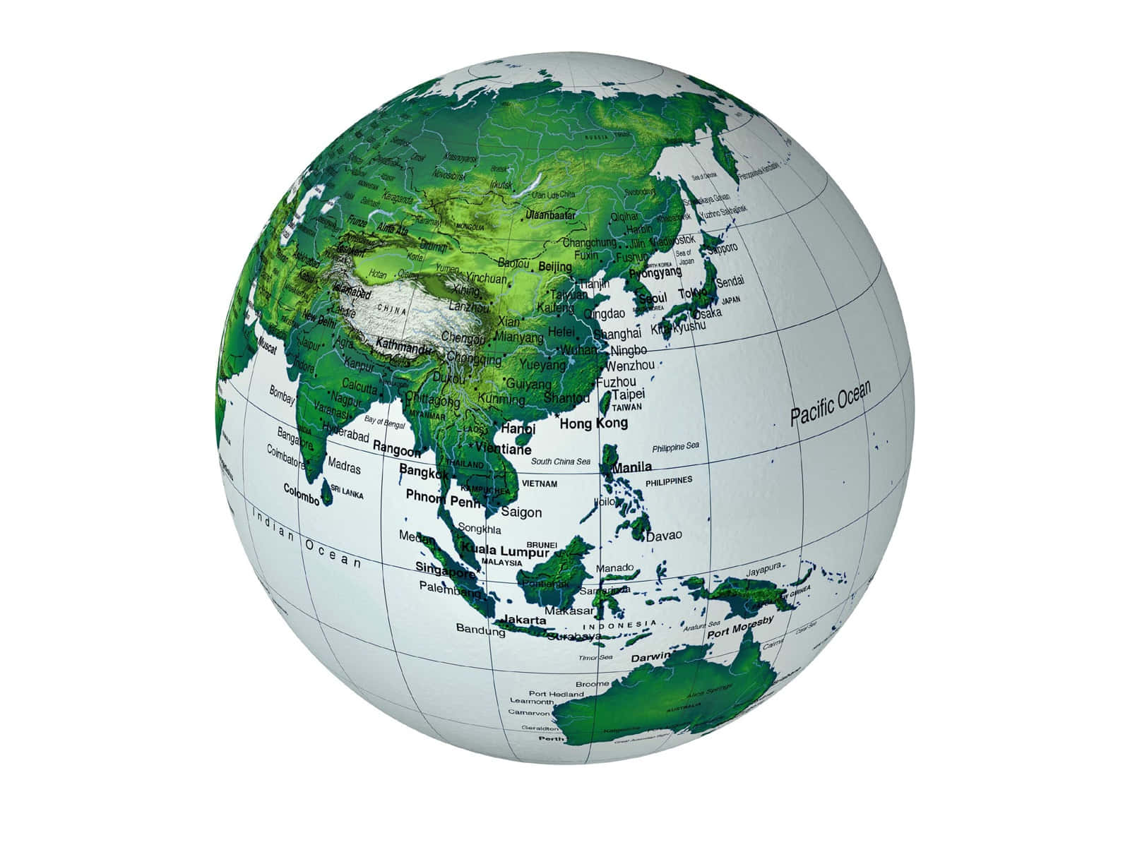 Green Colored Globe Map Wallpaper