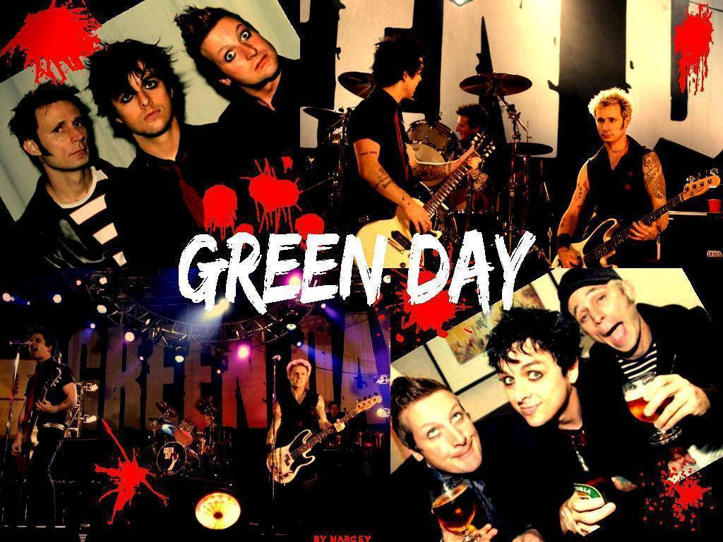 Green Day Performances Collage Wallpaper