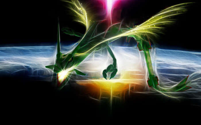 Green Glowing Salamence Wallpaper