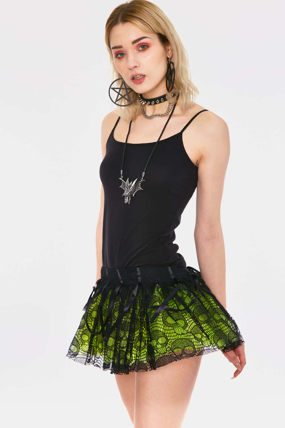 Green Goth Fashion Model Wallpaper