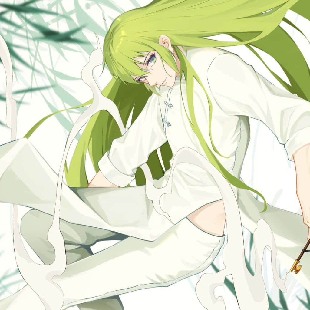 Green Haired Anime Character Wallpaper