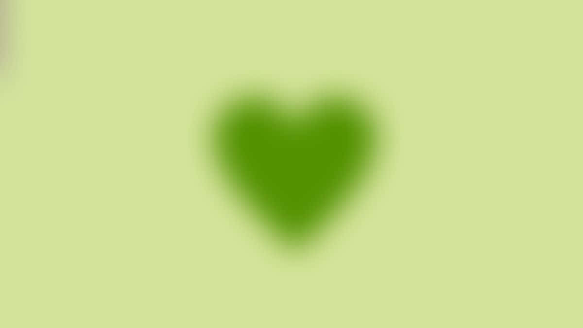 Green Heart Aura Blur Background Wallpaper