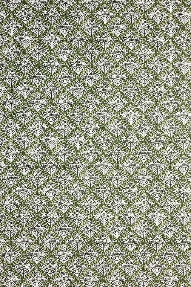 Green Heart Pattern Fabric Wallpaper