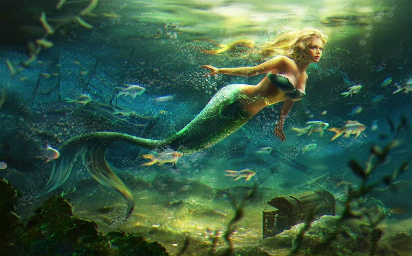 Green Mermaid Beautiful Fish Wallpaper