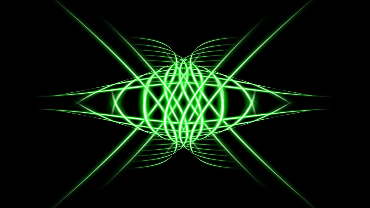 Green Neon Laser Symmetry Wallpaper