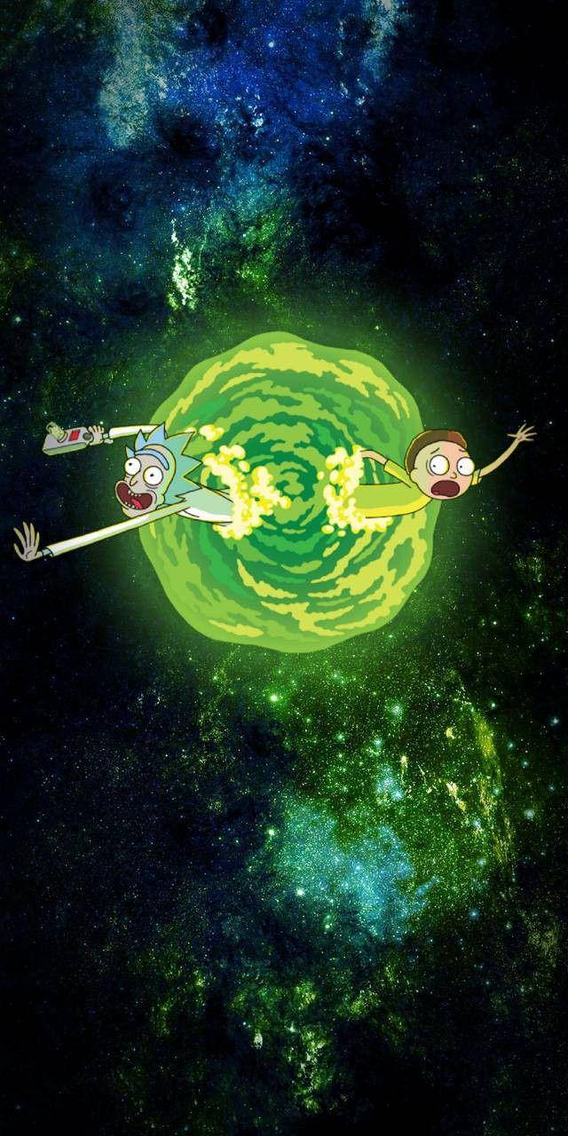 Green Portal Rick And Morty Iphone Wallpaper