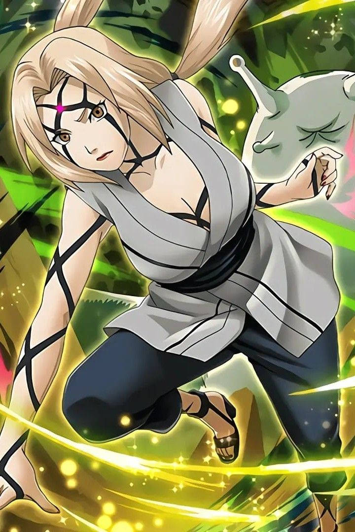 Green-themed Tsunade Wallpaper