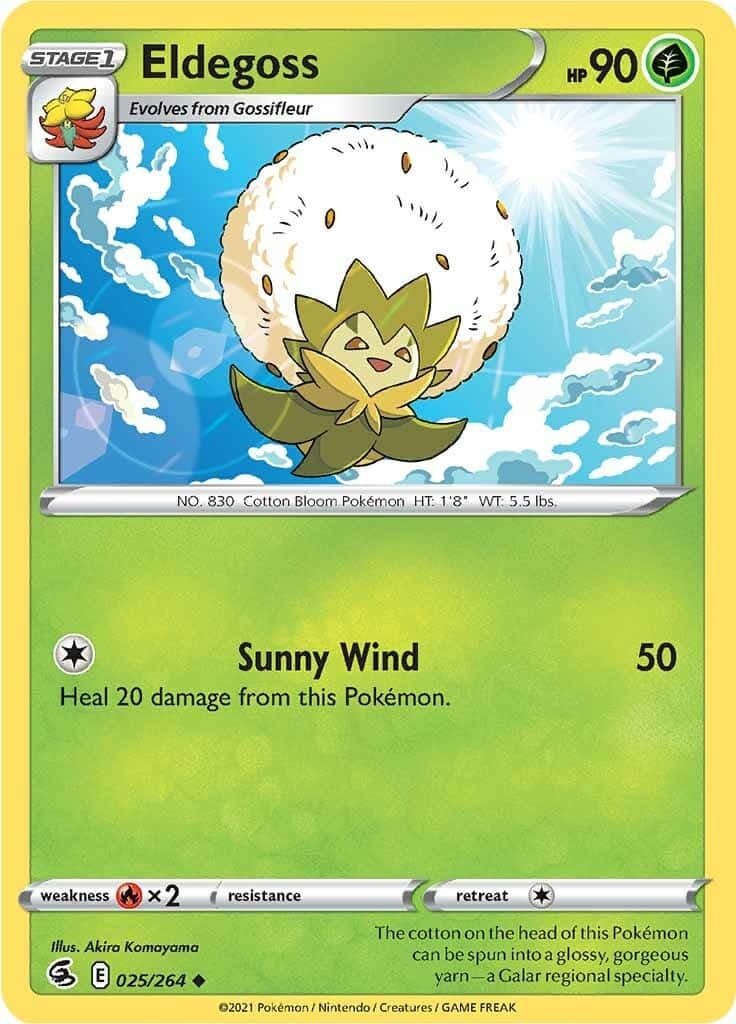 Green Trading Card With Eldegoss Wallpaper