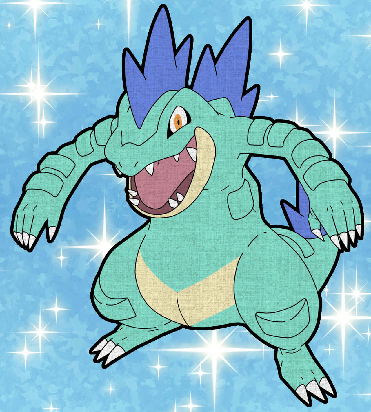 Green, Yellow, And Purple Feraligatr Wallpaper