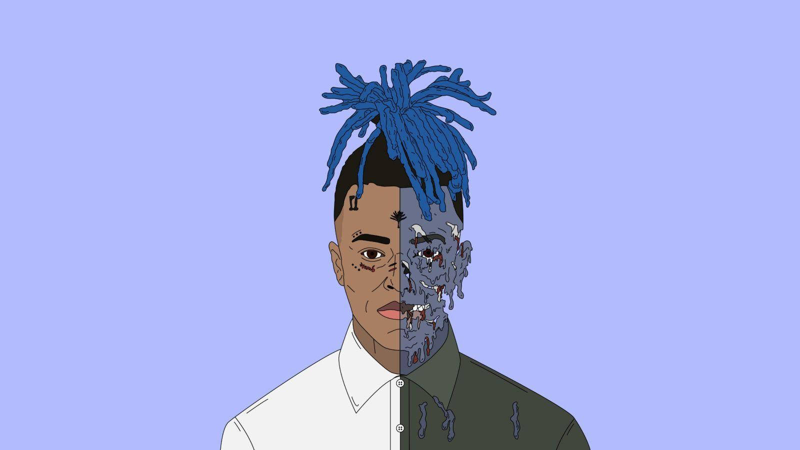 Grey Face Xxxtentacion Cartoon Wallpaper