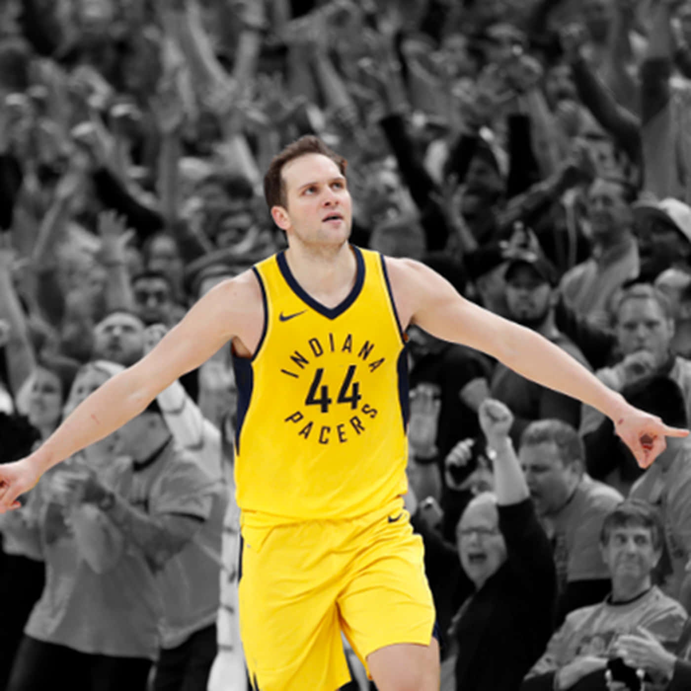 Greyscale Indiana Pacers Bojan Bogdanovic Wallpaper