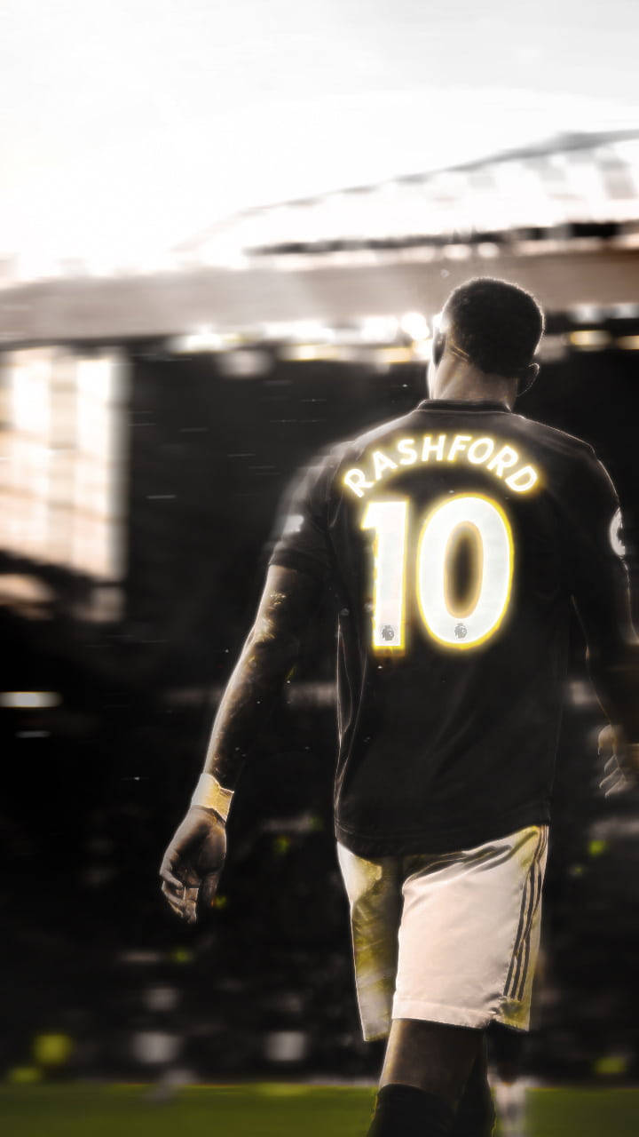 Greyscale Marcus Rashford Yellow Color Pop Wallpaper