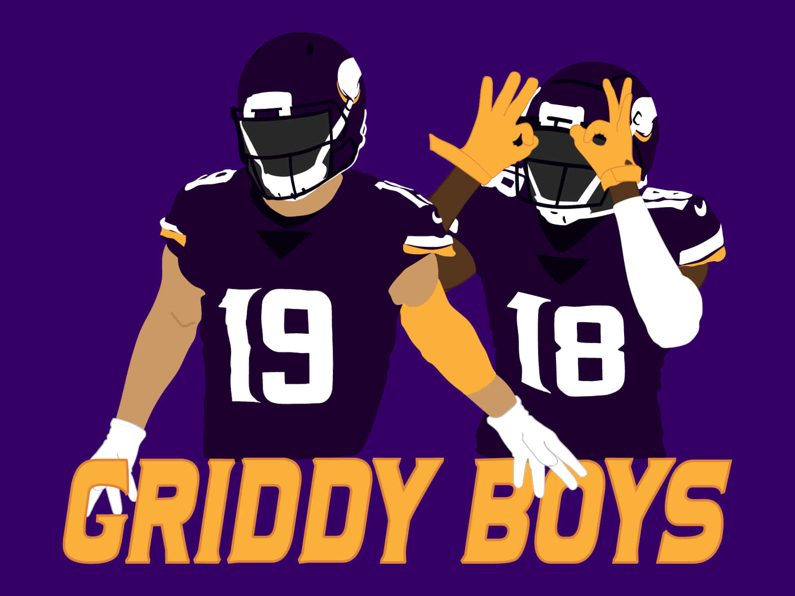 Griddy Boys Football Players Illustration Wallpaper