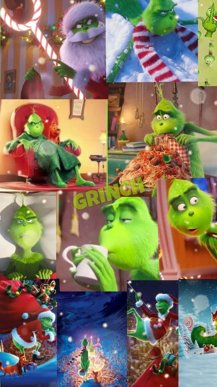 Grinch Collage Christmas Mood Wallpaper