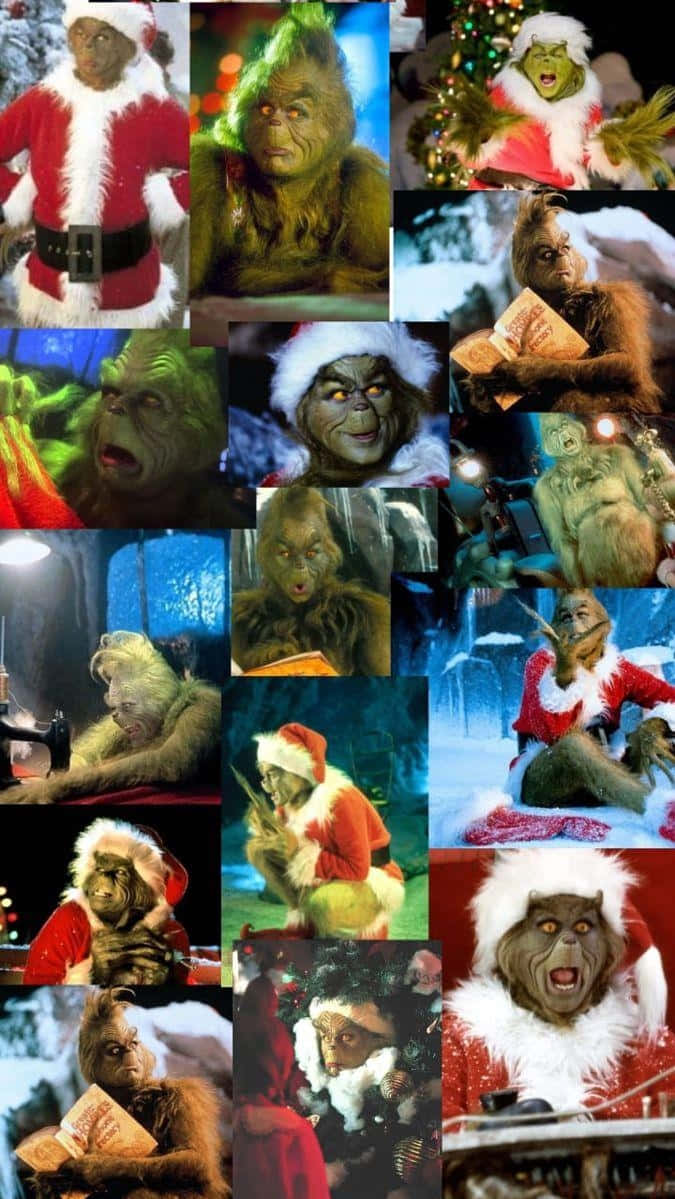 Grinch Collage Christmas Mood Wallpaper