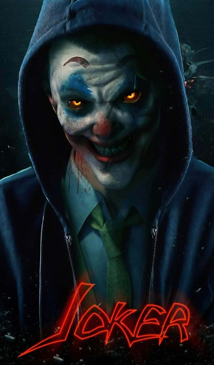 Grinning Evil Joker In The Shadows Wallpaper