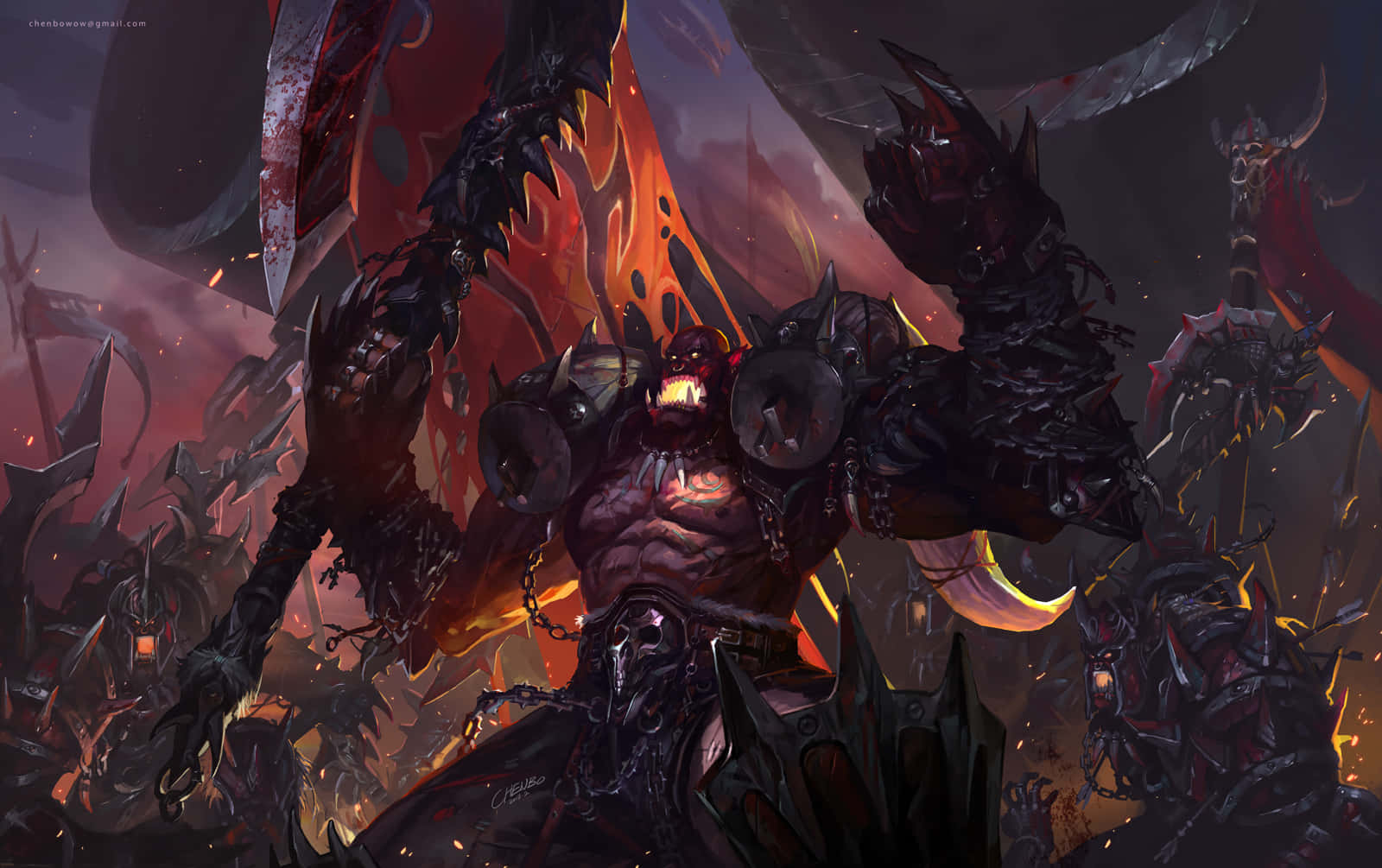 Grom Hellscream Unleashing Fury In Battle Wallpaper