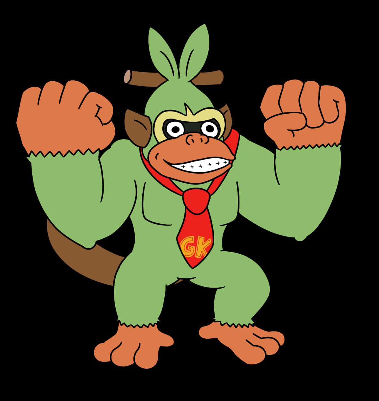 Grookey_ Superhero_ Pose Wallpaper