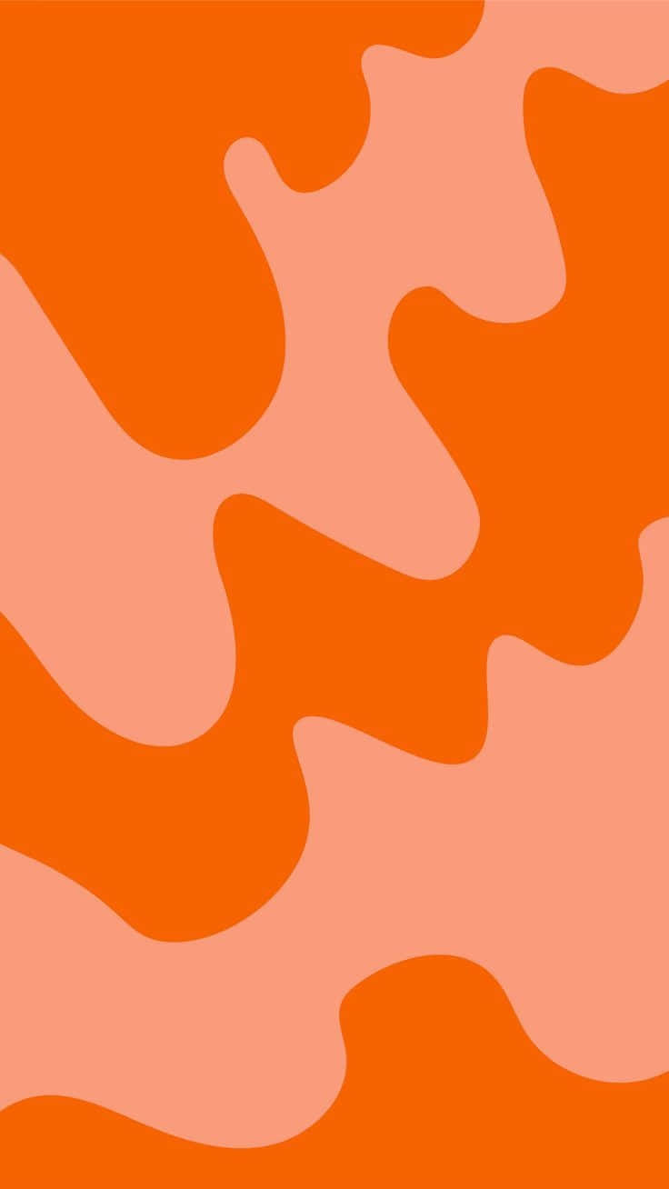 Groovy Orange Waves Background Wallpaper