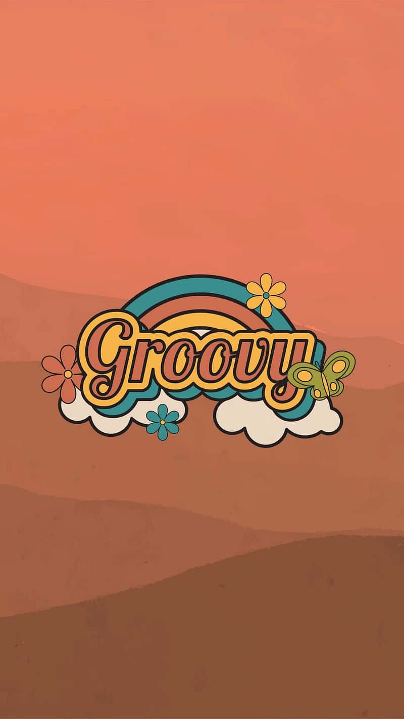 Groovy Retro Aesthetic Design Wallpaper