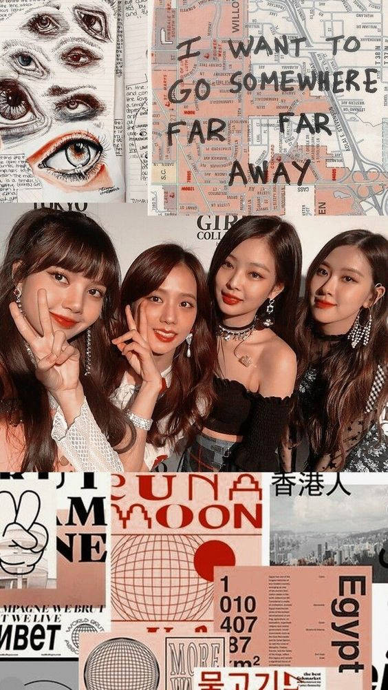 Group Selfie Blackpink Aesthetic Wallpaper