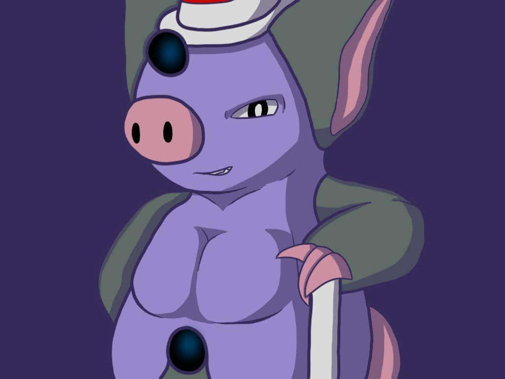 Grumpig In Purple Background Wallpaper