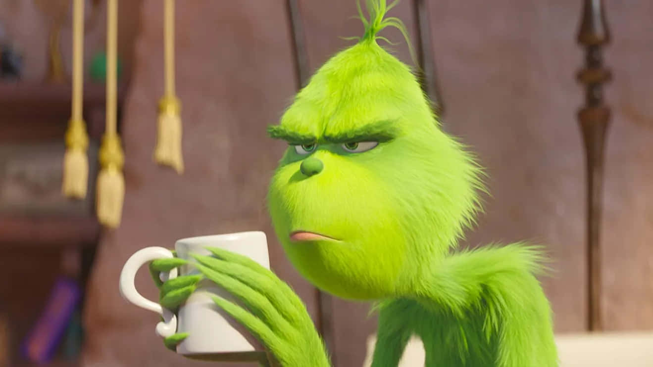 Grumpy Grinch With Coffee.jpg Wallpaper