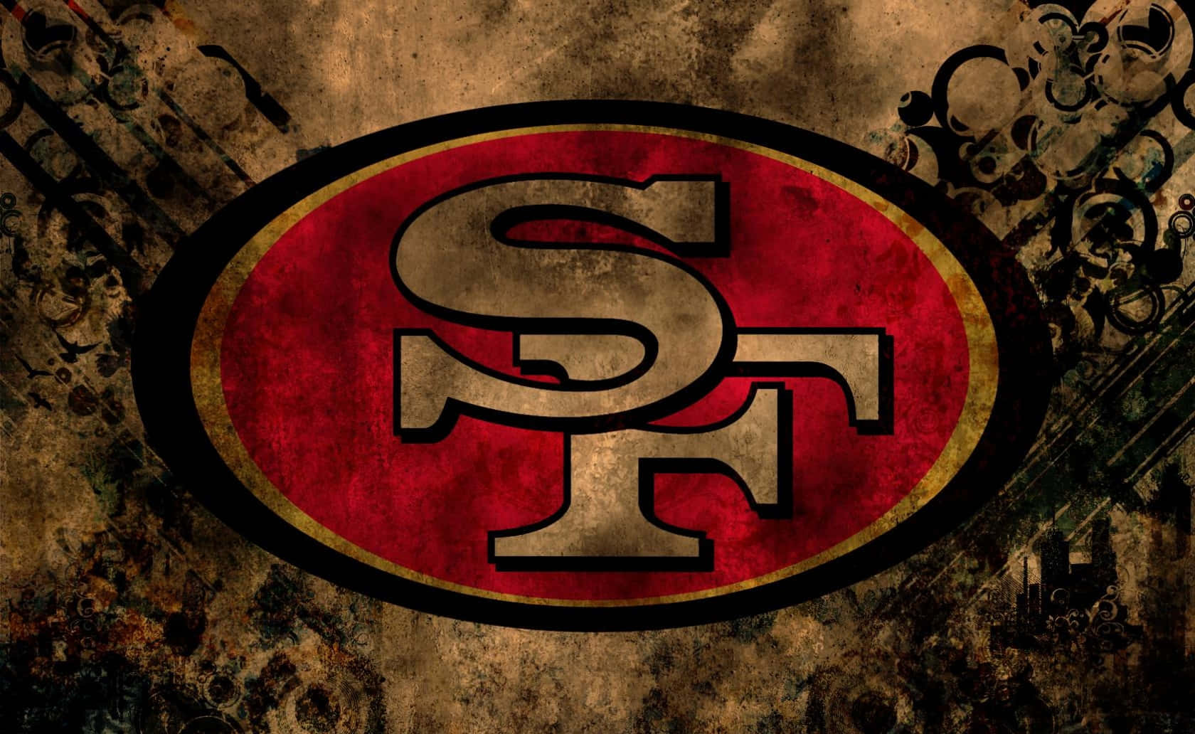 Grunge Brown San Francisco 49ers Logo Wallpaper