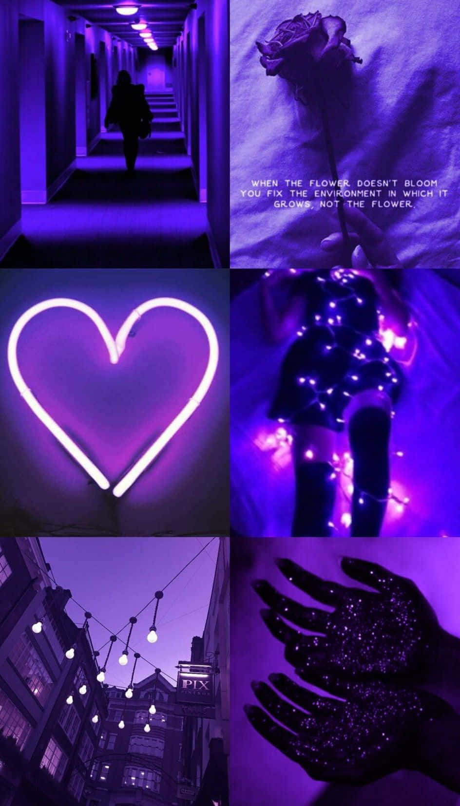 Grunge Neon Purple Aesthetic Collage Wallpaper