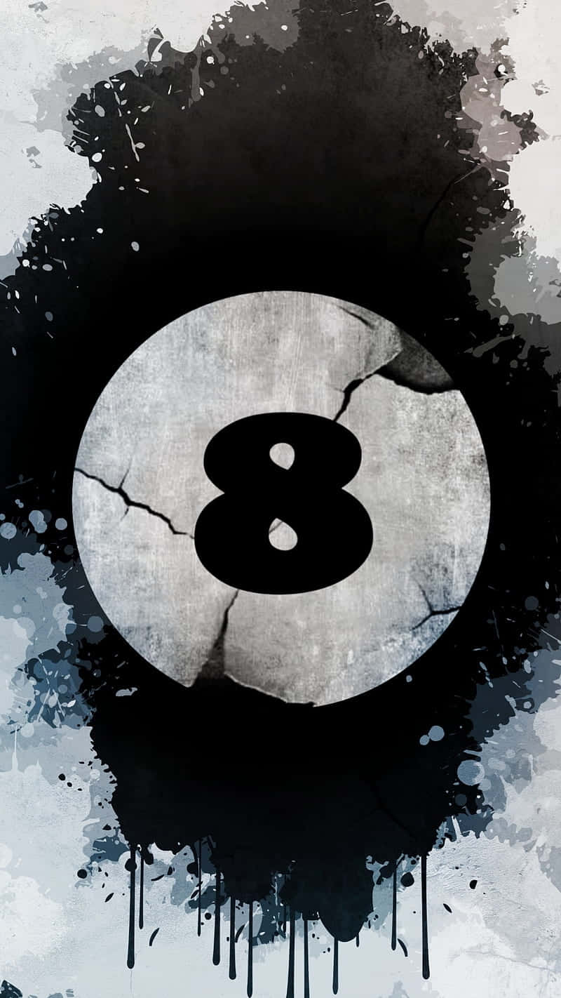 Grunge Style Magic Eight Ball Art Wallpaper