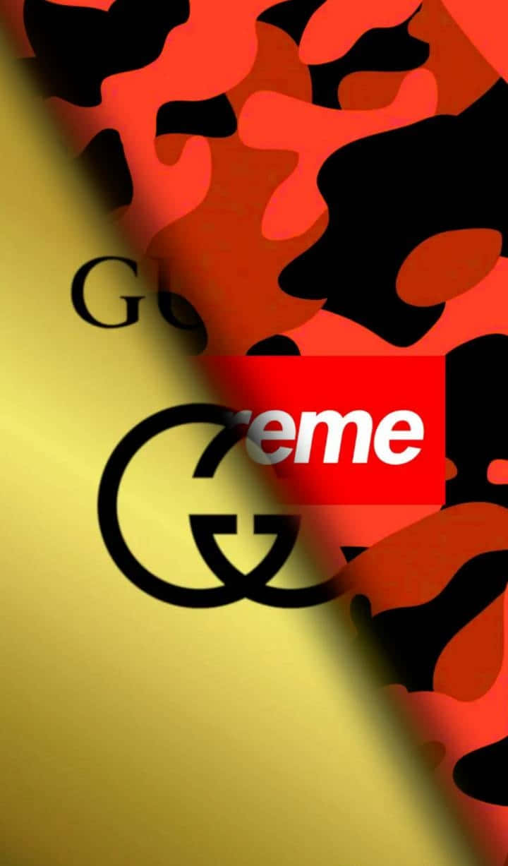 Gucci Over Supreme Logo Fold Edit Wallpaper