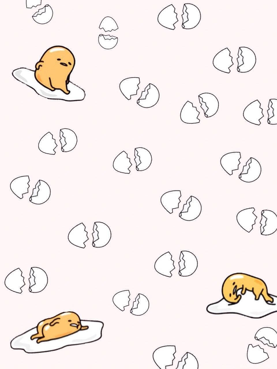 Gudetama Egg Pattern Wallpaper