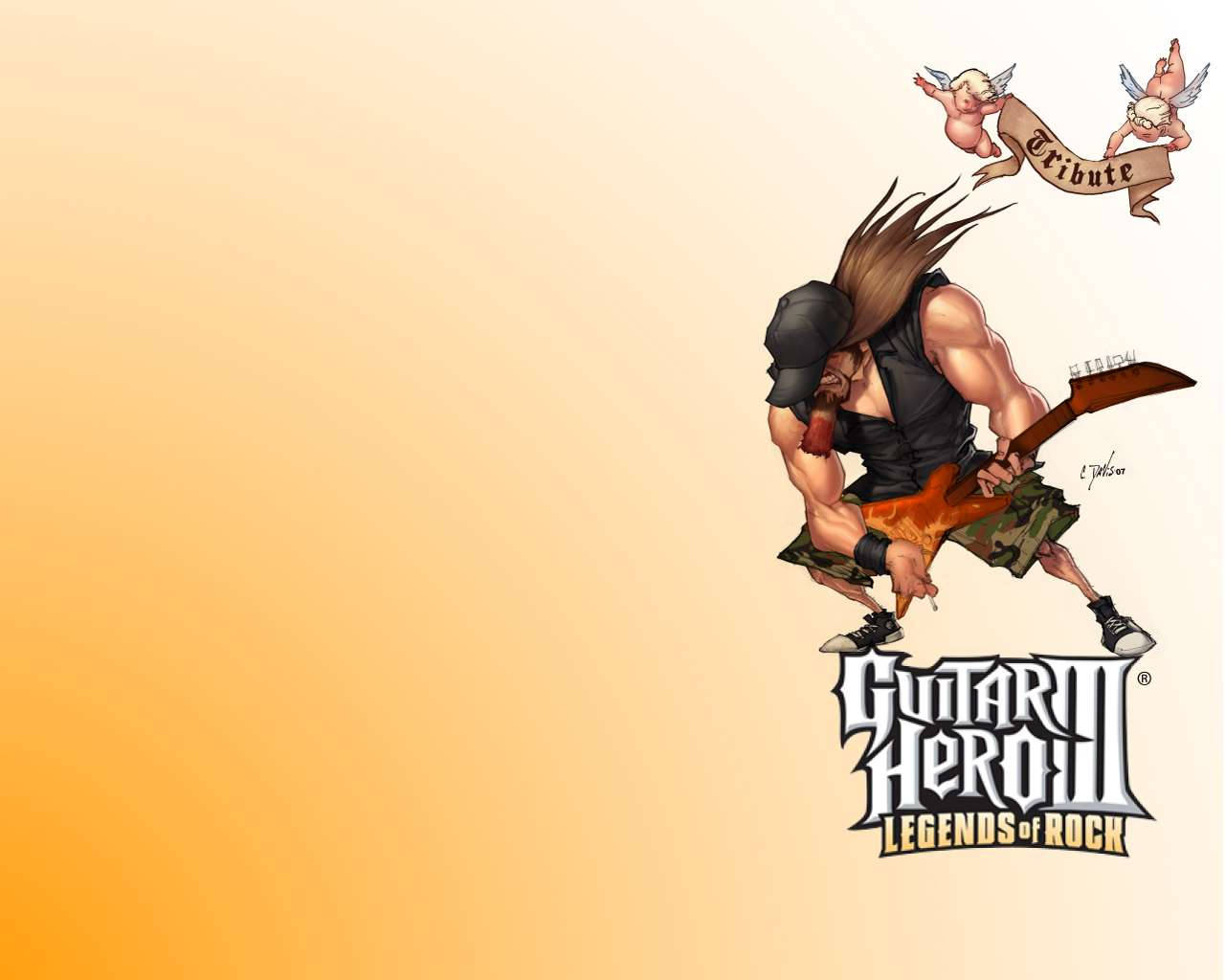 Guitar Hero 3 Cartoon Guitarist Poster Wallpaper