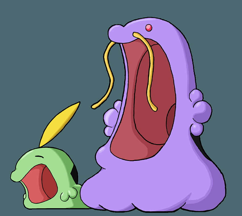 Gulpin And Swalot Yawning Wallpaper